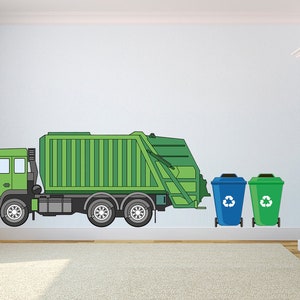 Garbage truck decal Playroom decor Garbage truck decor Vinyl sticker Kid room wall art Kids room decor Garbage truck vinyl Playroom wall art