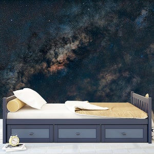 Starry Sky Peel and Stick Wall Mural Wallpaper Stellar Nebula Wallpaper ...