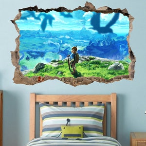 Legend of Zelda Wall Sticker Video Game Wall Decor Gift for Gamer Zelda Wall Art Print Zelda Wall Decor Video Game Wall Art Gamers Gifts