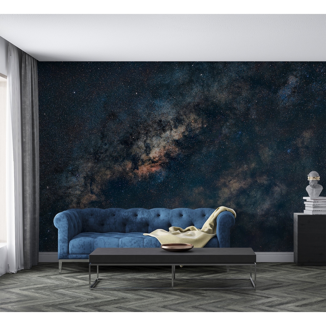 Starry Sky Peel and Stick Wall Mural Wallpaper Stellar Nebula Wallpaper ...