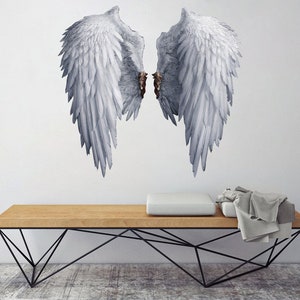 Angel Wings Wall Decal Large Wall Sticker Graffiti Decal Wall Decor Sticker Street Art Wings Angel Wings Sticker Wings Wall Art Printable