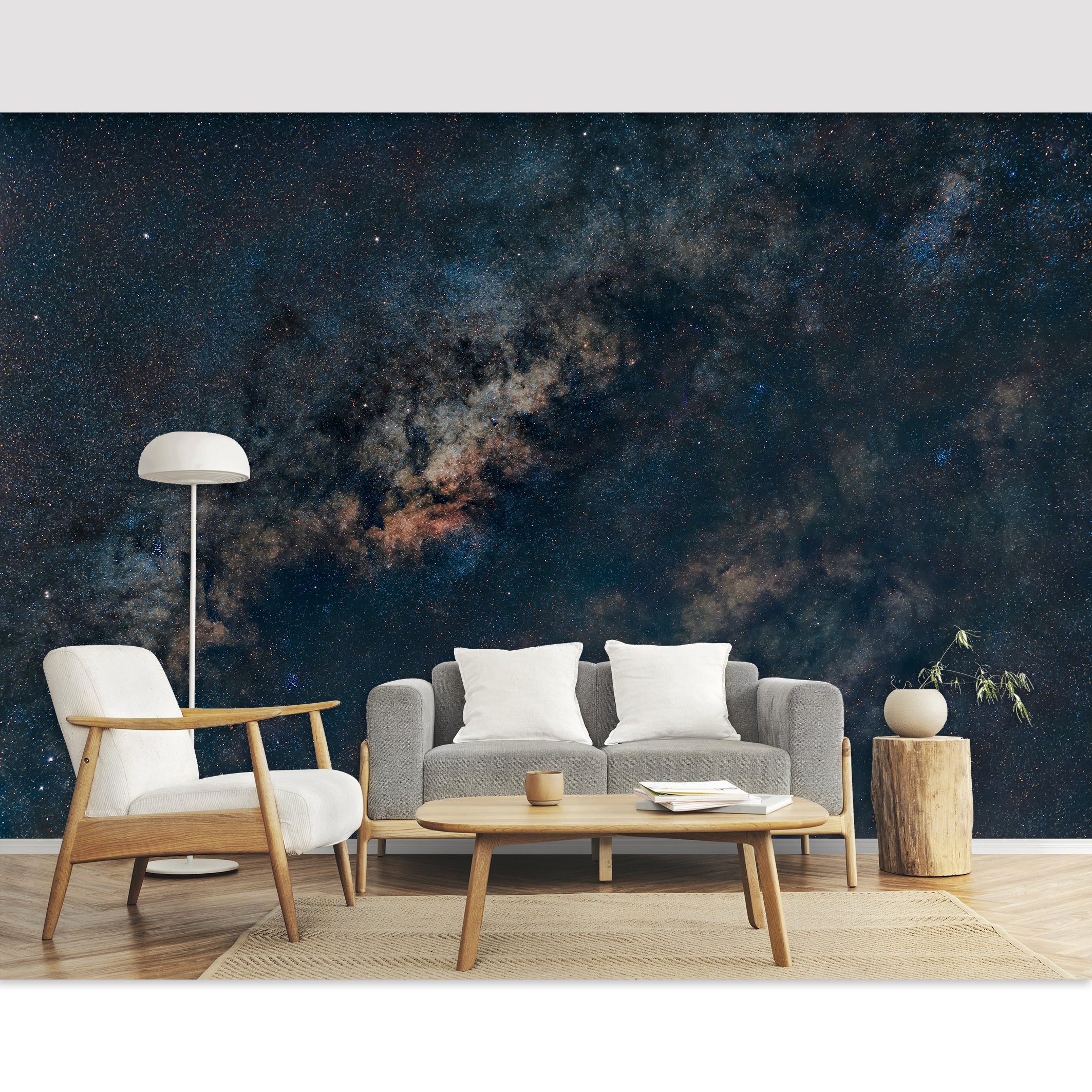 Starry Sky Peel and Stick Wall Mural Wallpaper Stellar Nebula Wallpaper ...
