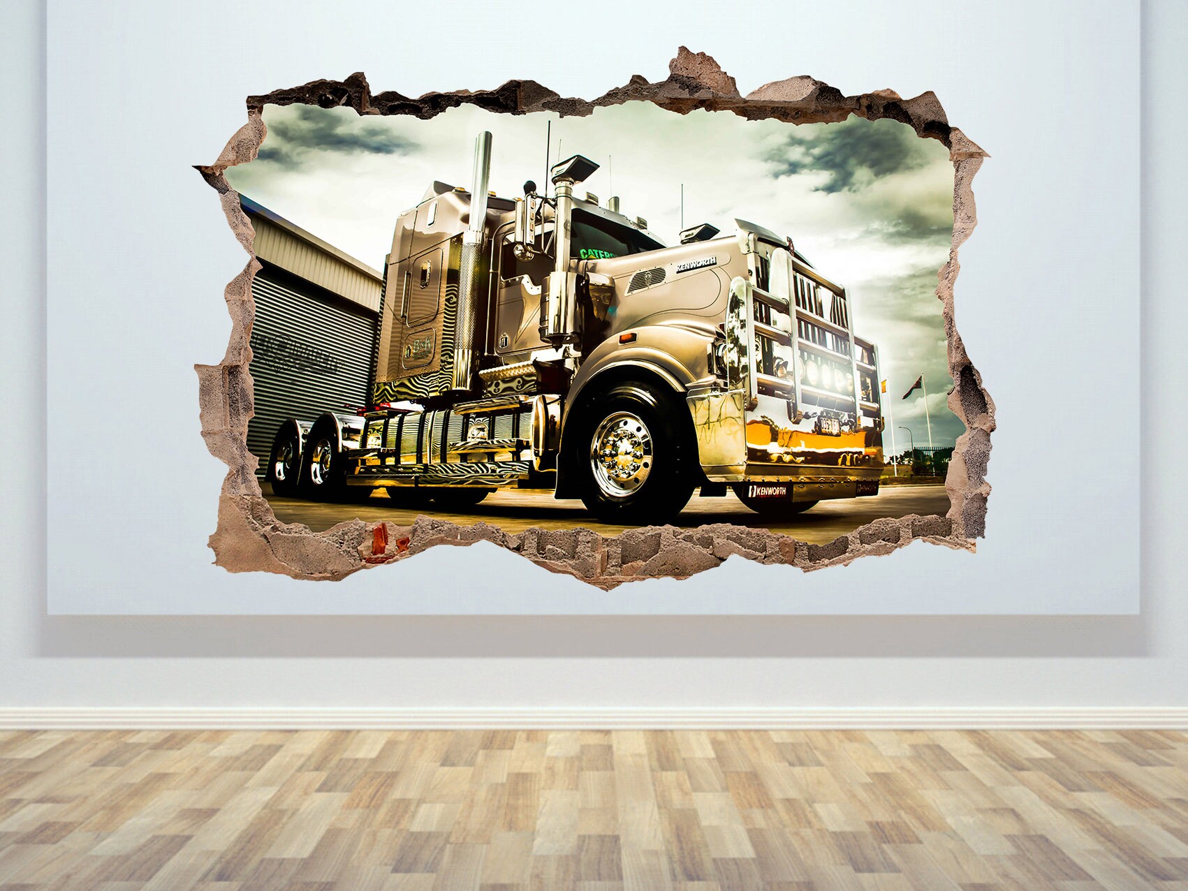 Semi Truck Wall Decal Truck Wall Sticker Boy Room Wall Decor Etsy