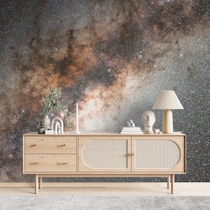 Night Starry Sky Photomural Wallpaper Bedroom Wallpaper Beroom Mural Space Wallpaper Galaxy Wallpaper Peel & Stick Astronomy Wallpaper Mural