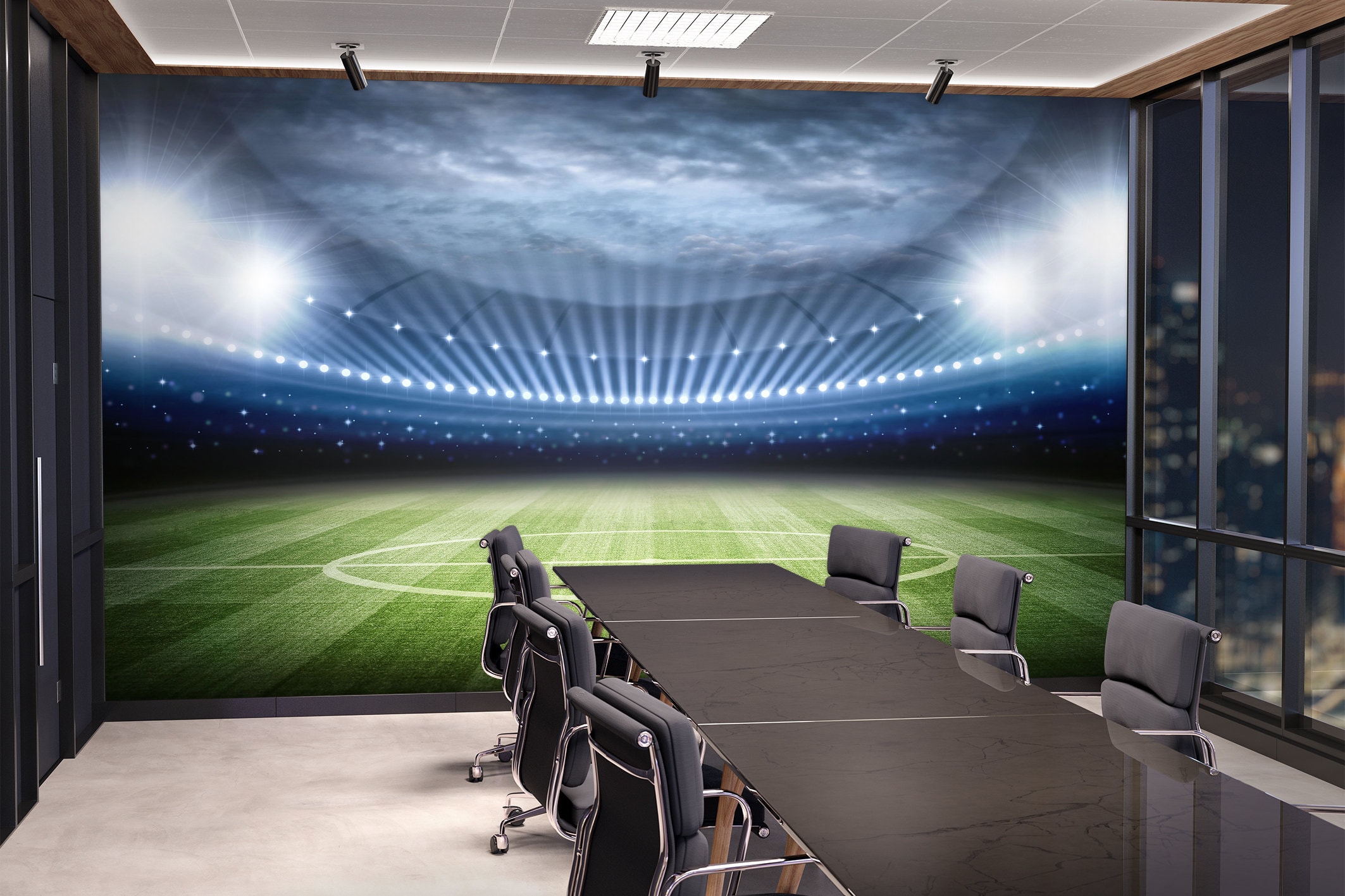 Football Stadium Wall Mural Soccer Field Wallpaper Peel and Etsy