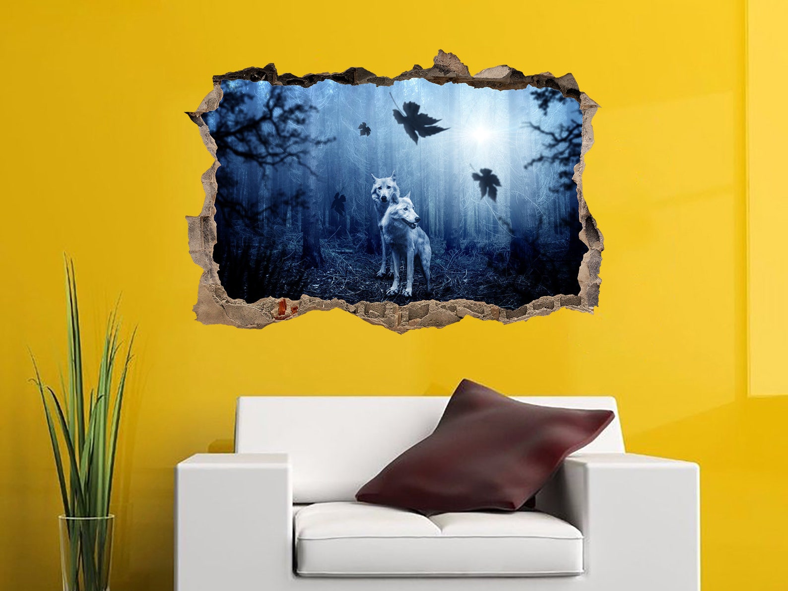 Wolf Decal Wolf Wall Art Wolf Print Wolf Sticker Wolf Wall Etsy