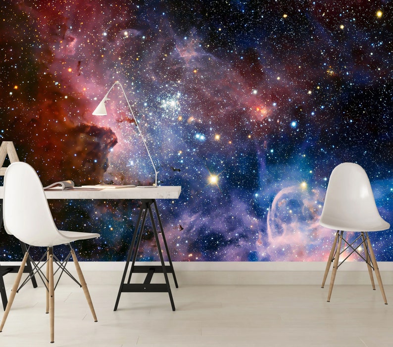 Space Wallpaper Galaxy Wallpaper Peel and Stick Space Wall | Etsy