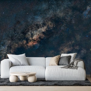 Starry Sky Peel and Stick Wall Mural Wallpaper Stellar Nebula Wallpaper ...