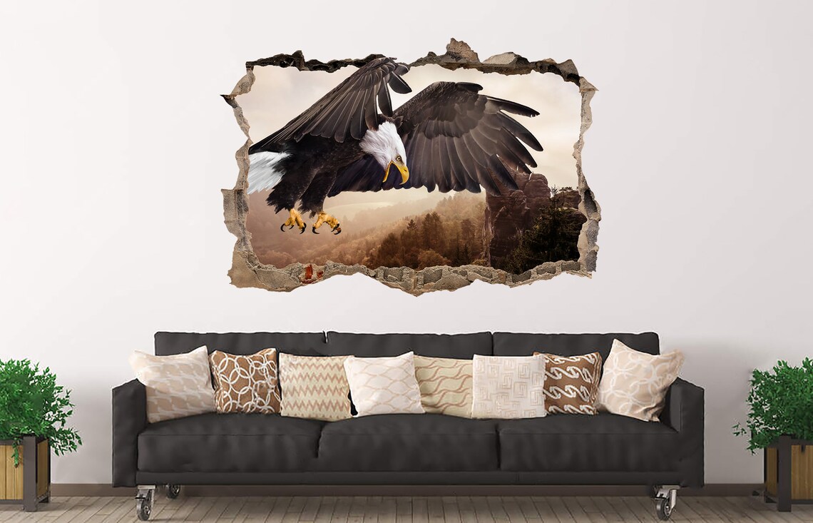 Eagle Wall Sticker Eagle Wall Decal Animal Prints Eagle Print Etsy