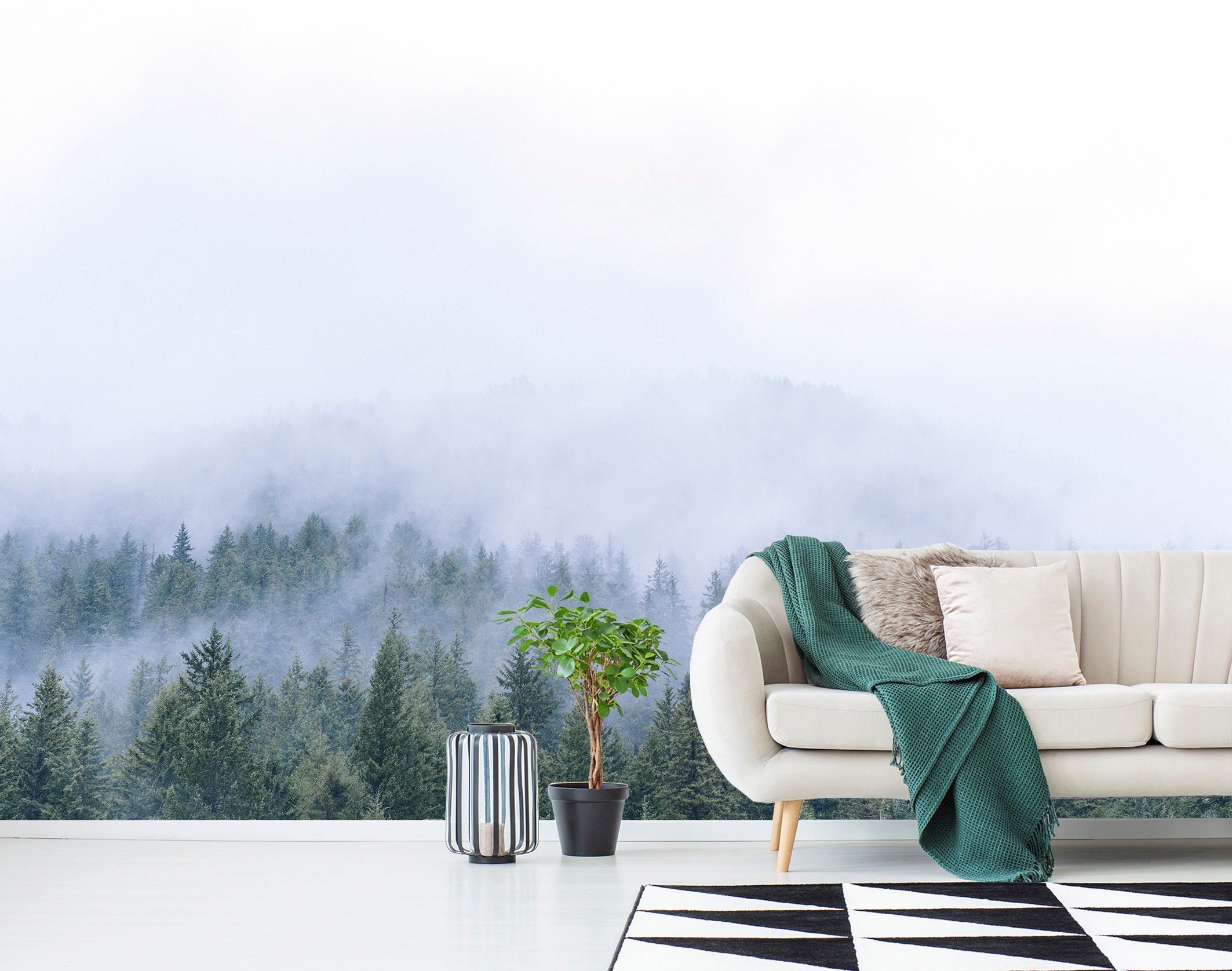 Forest Nature Wallpaper Peel & Stick Vinyl Wallpaper Wall Etsy