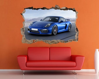 Porsche Wall Decal Super Car Wall Sticker Cars Wall Art Sport Car Decal Super Car Decal Garage Wall Decor Kids Nursery Car Wall Print