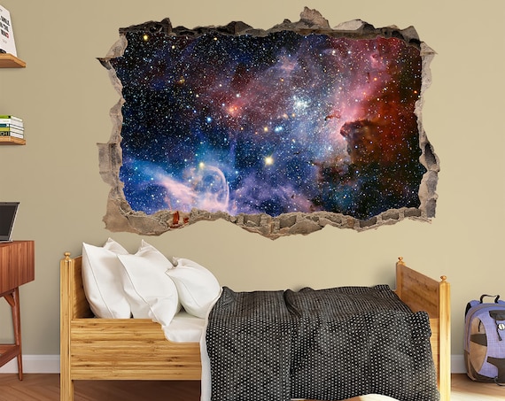 Planetary Nebula Wall Sticker Space Decor Art Etsy Decal Astronomy Wall Kids Universe Nebula Decor Room - Sticker Space Galaxy Space Wall Wall