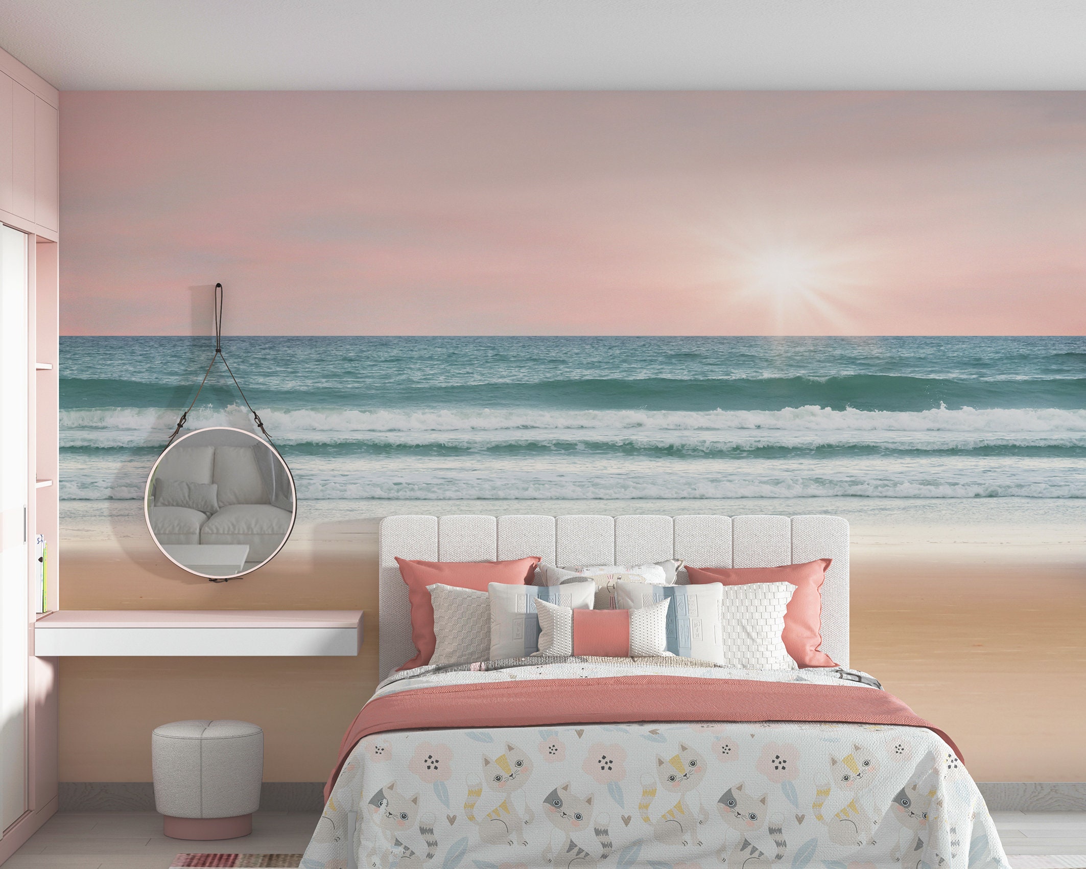 Carta Da Parati Adesiva Muro Carta Da Parati Fotografica Spiaggia 396x280cm  - Tessuto Non Tessuto Made In Germany Carta Parati Blu Mare, image size:2126x1701