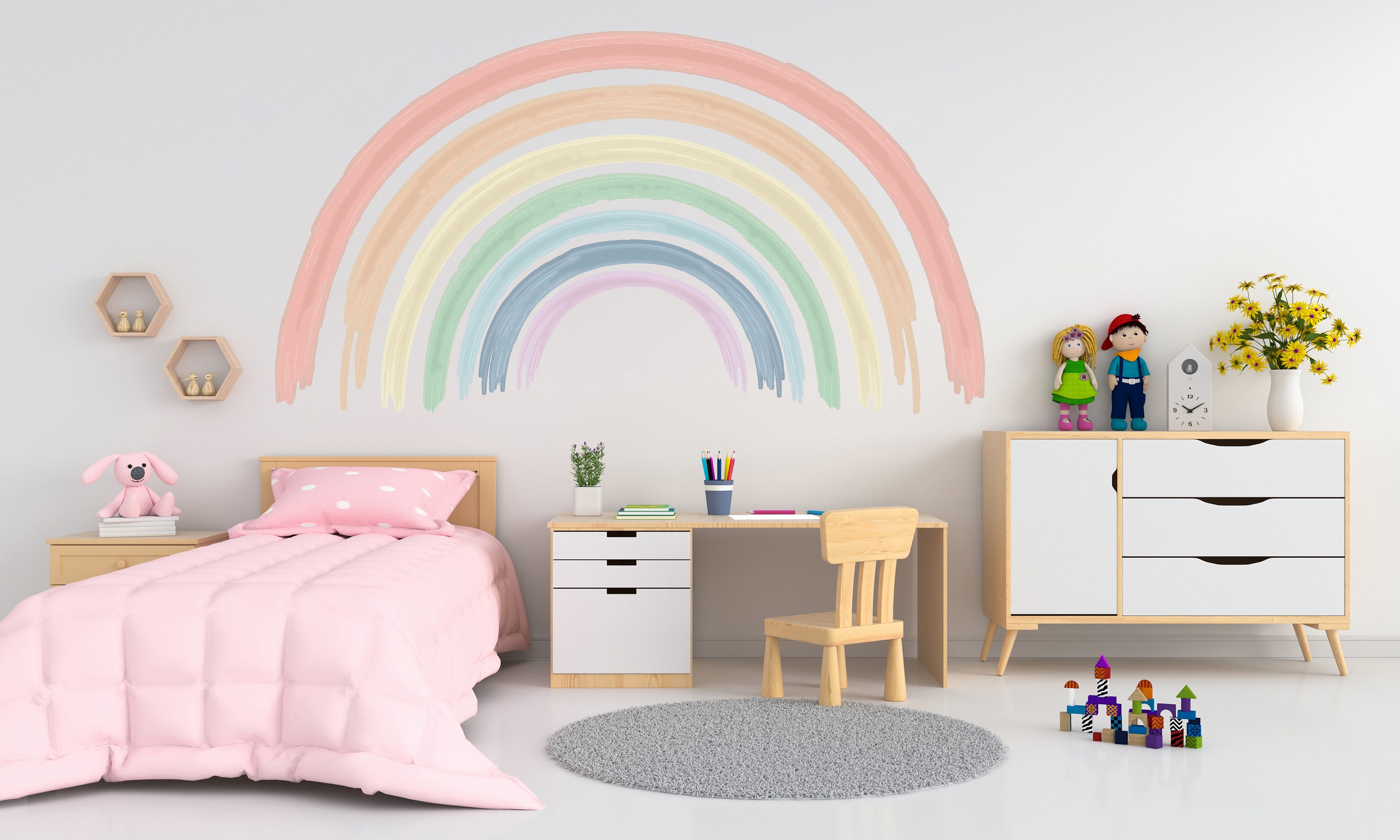 Pastel Half Rainbow Wall Art Prints - Girl's Room Wall Decor – Posh and  Pink Incorporated