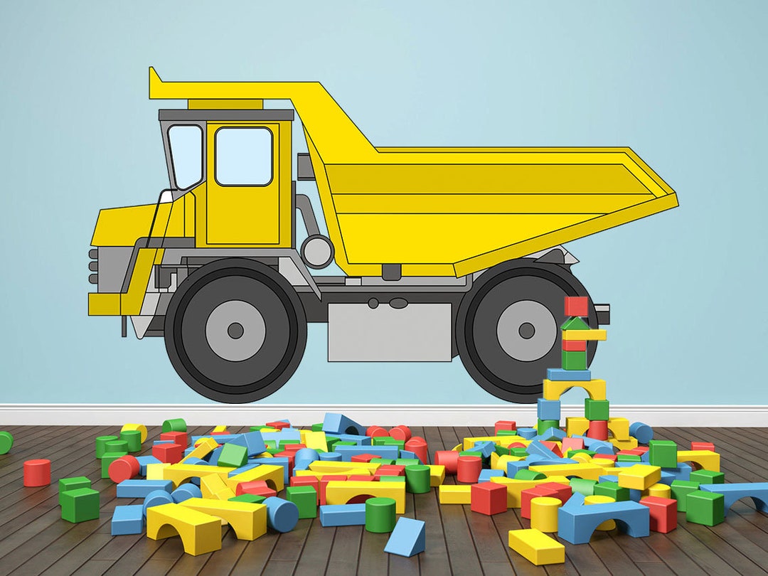Dump Truck Large Wall Sticker Construction Vehicle Print Gift - Etsy