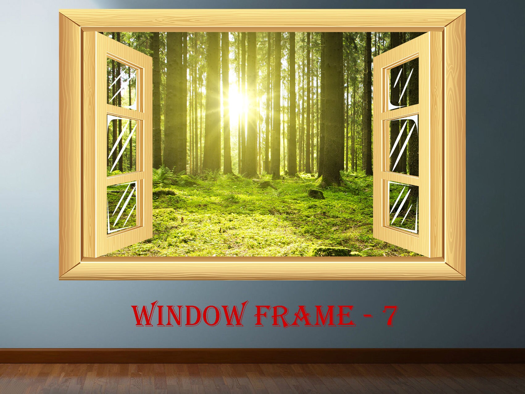 3D Window Decal Forest Landscape Wall Decor Vinyl Sticker Etsy
