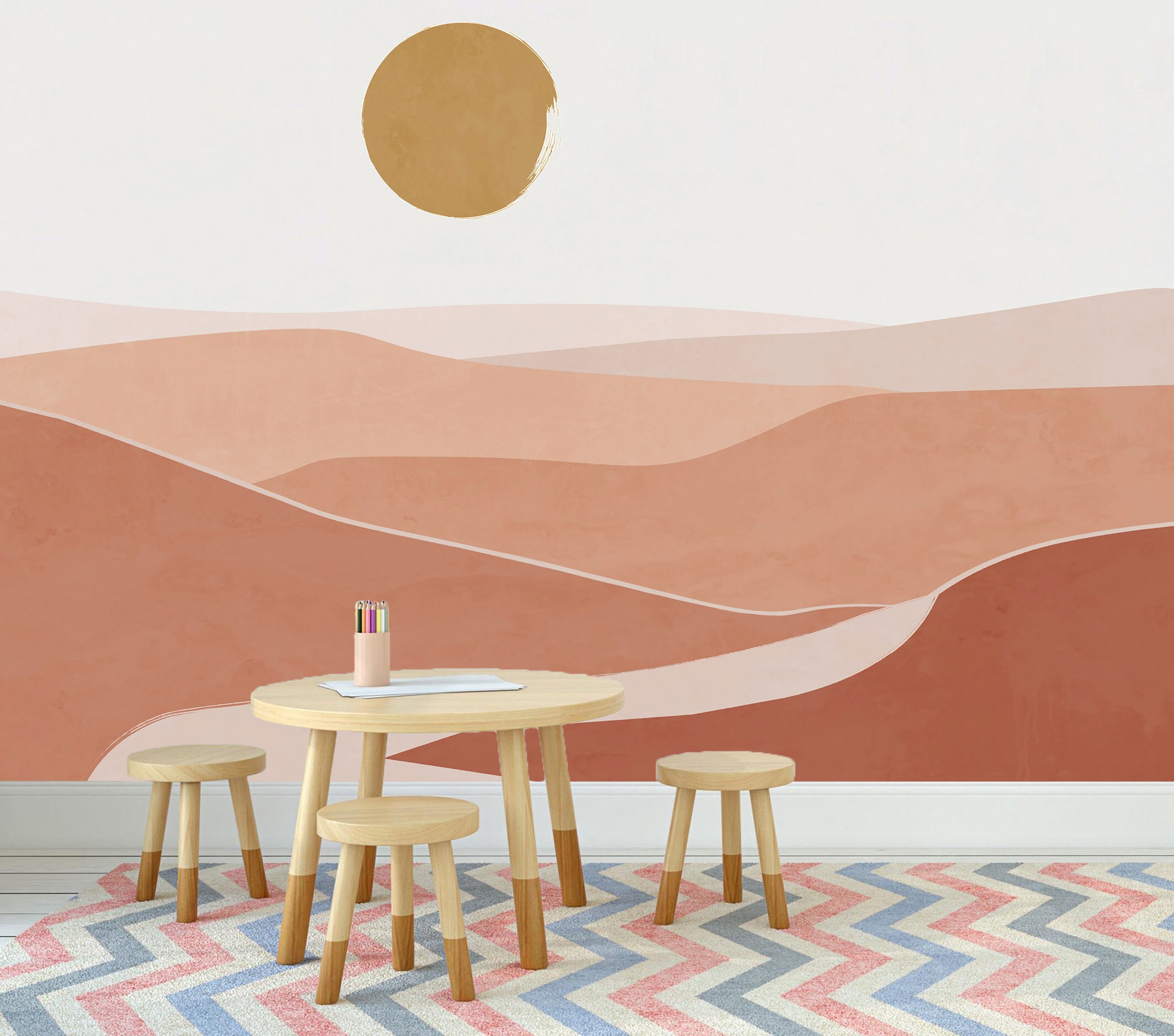 Minimalist Landscape Wallpaper Boho Wallpaper Aesthetic | Etsy