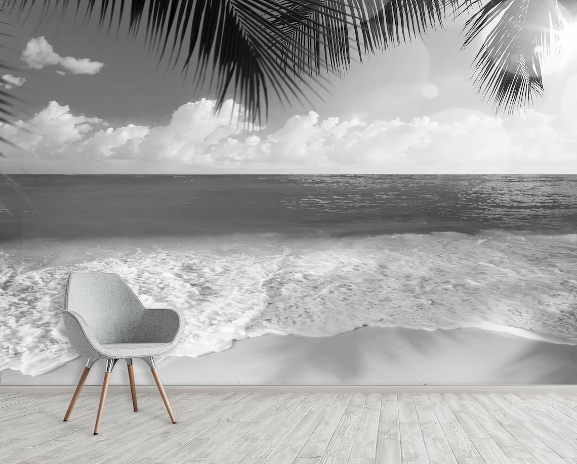 Beach Wallpaper Peel&Stick Vinyl Wallpaper Wall Mural Beach Etsy