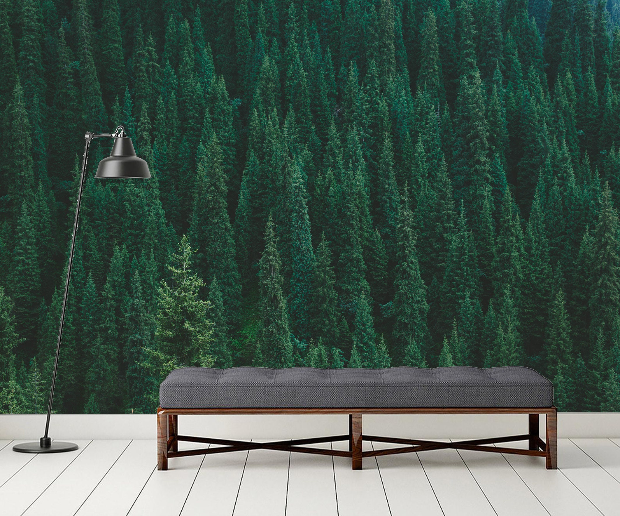 Pine Forest Peel and Stick Green Wallpaper Self-adhesive Home | Etsy
