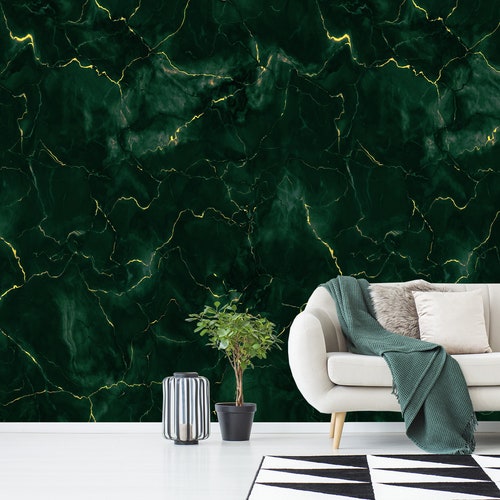 Abstract Sage Green Marble Wall Mural Wallpaper Peel and Stick Etsy