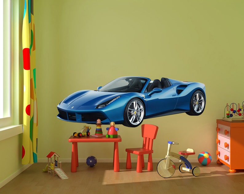 Ferrari Wall Decal Car Wall Decal Supercar Decal Playroom Wall Etsy