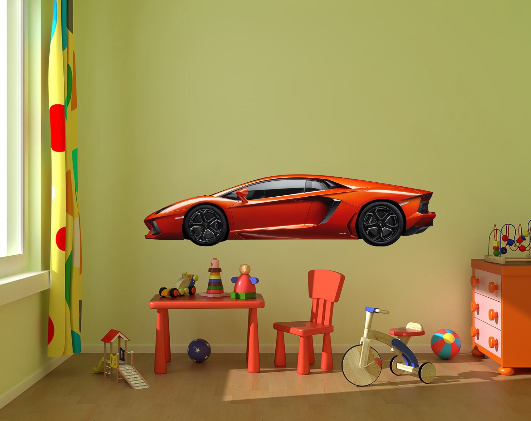 Decal Car Wall Decal Supercar Decal Playroom Wall Etsy