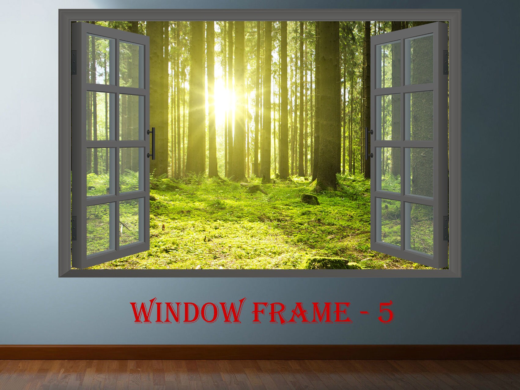 3D Window Decal Forest Landscape Wall Decor Vinyl Sticker Etsy