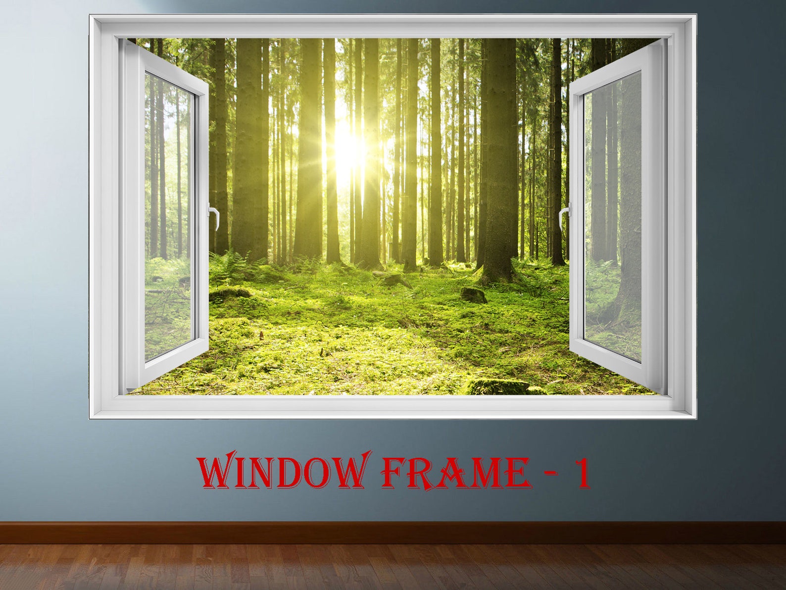 3D Window Decal Forest Landscape Wall Decor Vinyl Poster Etsy