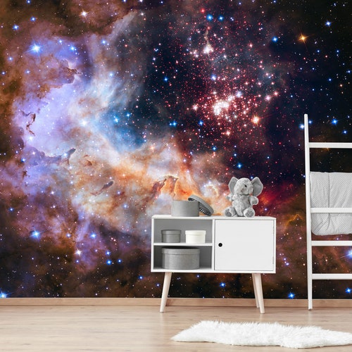 Wallpaper Space Nebula Large Wall Mural Universe Wallpaper Peel and Stick Astronomy Room Wallpaper Custom Size Wallpaper Cosmic Mural Print