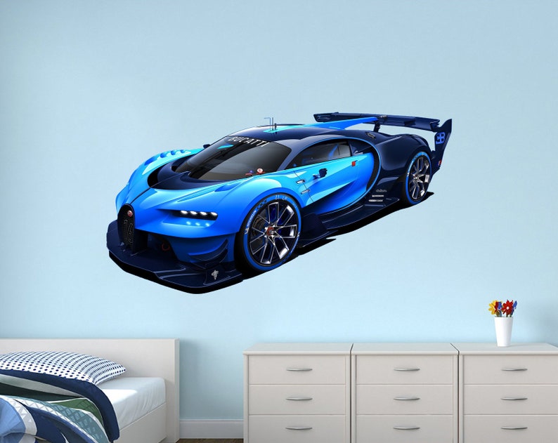 Bugatti wall decal Car Wall Decal Supercar decal Playroom wall Etsy