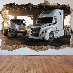 Trucks Wall Sticker Boy Room Wall Decor Semi Truck Wall Decal Truck Wall Print Dumper Truck Sticker Gift for Boy Nursery Wall Decal