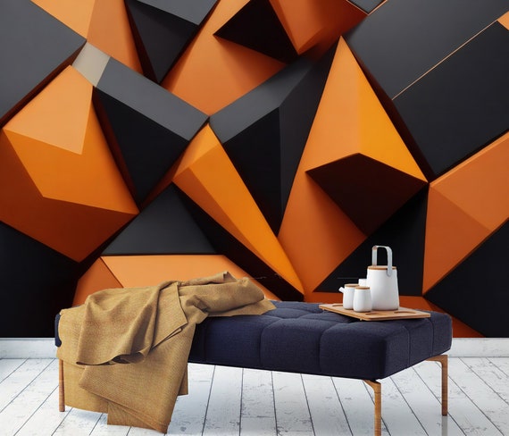 Tapete Orange - Moderne Wandgestaltung - GoBelka