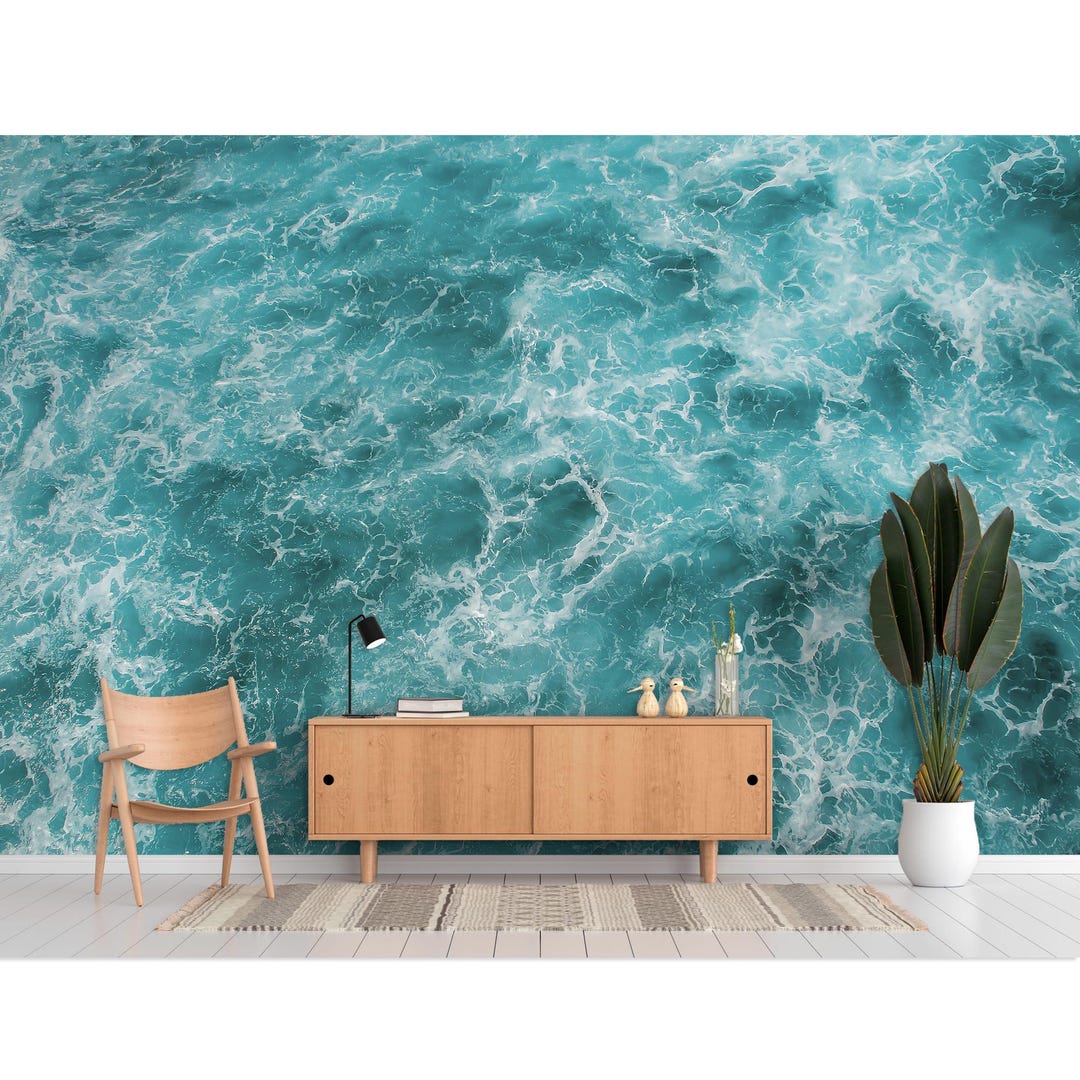 Ocean Sea Aerial Wall Mural Wallpaper Peel and Stick Sea Wave Wallpaper ...