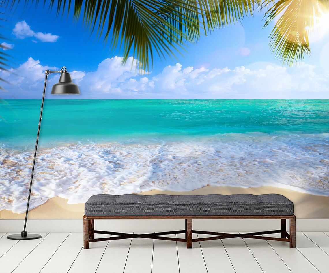 Beach Wallpaper Peel&Stick Vinyl Wallpaper Wall Mural Beach | Etsy