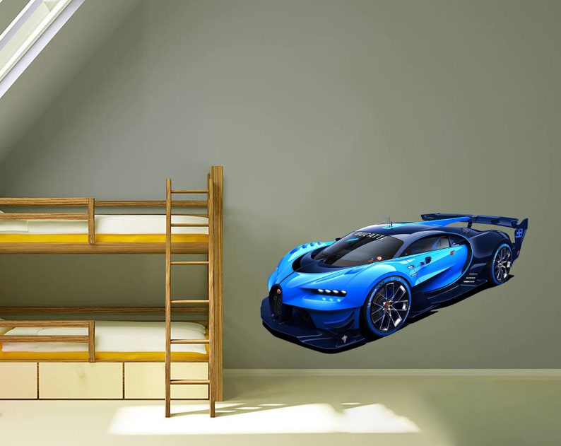 Bugatti wall decal Car Wall Decal Supercar decal Playroom wall Etsy