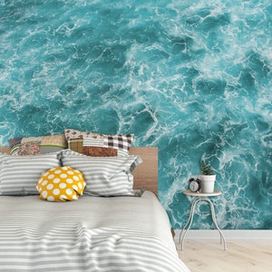 Ocean Sea Aerial Wall Mural Wallpaper Peel and Stick Sea Wave Wallpaper ...