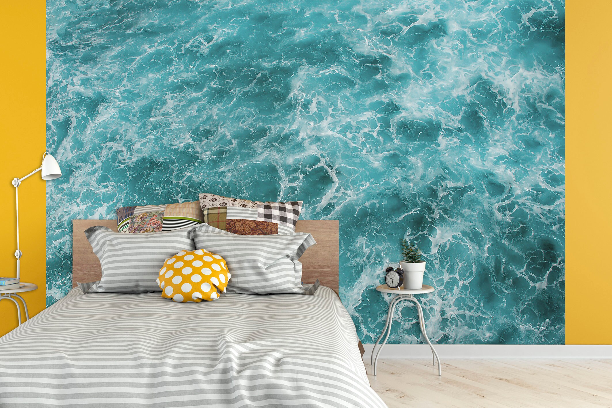 Ocean Sea Aerial Wall Mural Wallpaper Peel and Stick Sea Wave Wallpaper ...