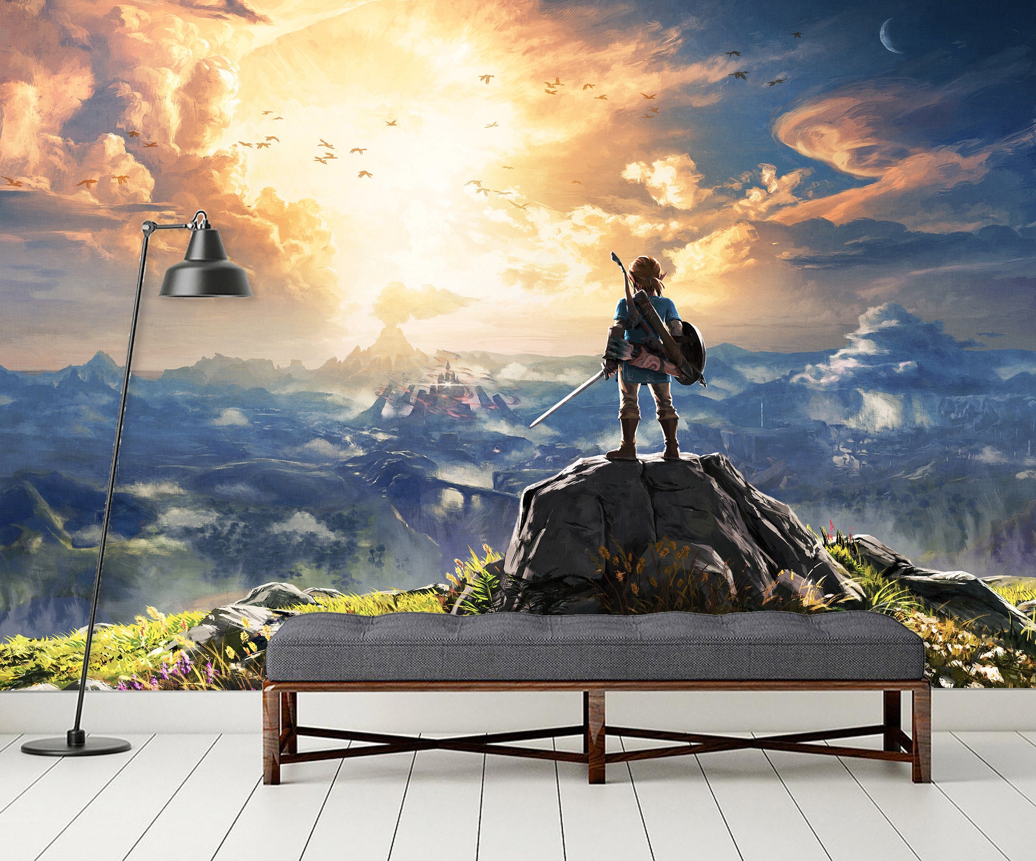 Zelda Breath of the wild Video Game Wall Mural Wallpaper Peel Etsy
