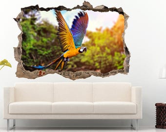 6er Set 3D Papageien Wandtattoos – Bunte Wanddekoration Zum Selbstgestalten