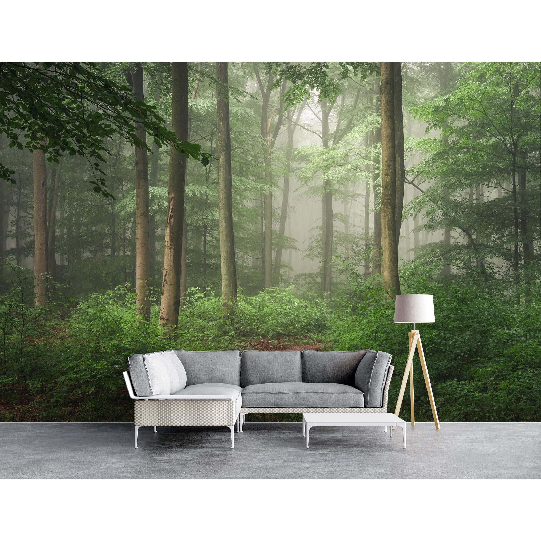 TOKMOCO Custom Forest Peel And Stick Wallpaper Mural – Fresh Green Tree & Road Landscape, Self-Adhesive, Waterproof, For Bedroom, Living Room, Office