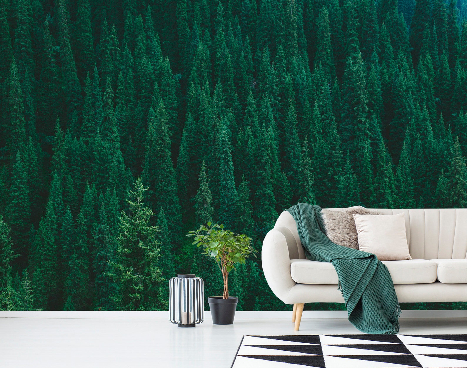 Pine Forest Peel and Stick Green Wallpaper Self-adhesive Home | Etsy