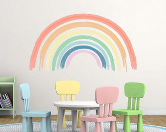 Large Rainbow Wall Sticker Toddler Room Wall Decal Over the Bed Rainbow Wall Art Rainbow Wall Decor Baby Shower Wall Decoration Colorful