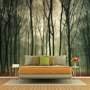 Papier peint forêt brumeuse mystère impressionnant papier peint autocollant chambre salon arbres papier peint mural moderne nature paysage papier peint impression