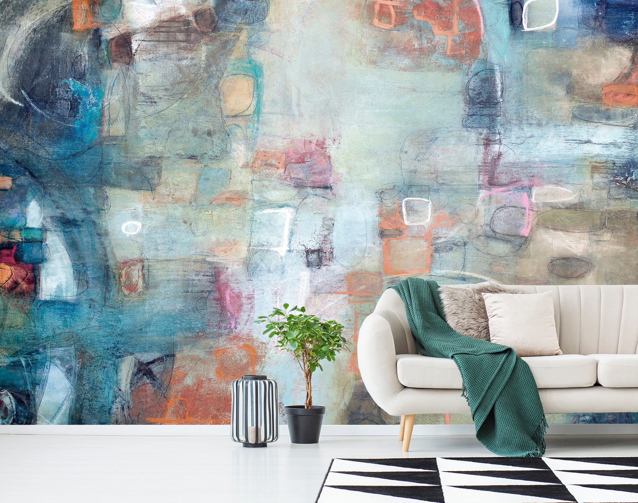 Abstract Wallpaper Peel and Stick Vinyl Wallpaper Wall Mural Etsy