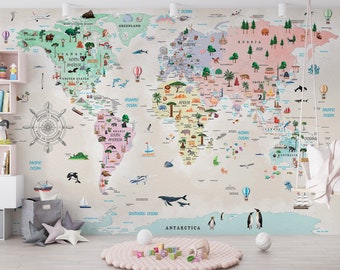 Amazon.co.jp: DECOWALL DL3-2212 特大 カラフルな世界地図