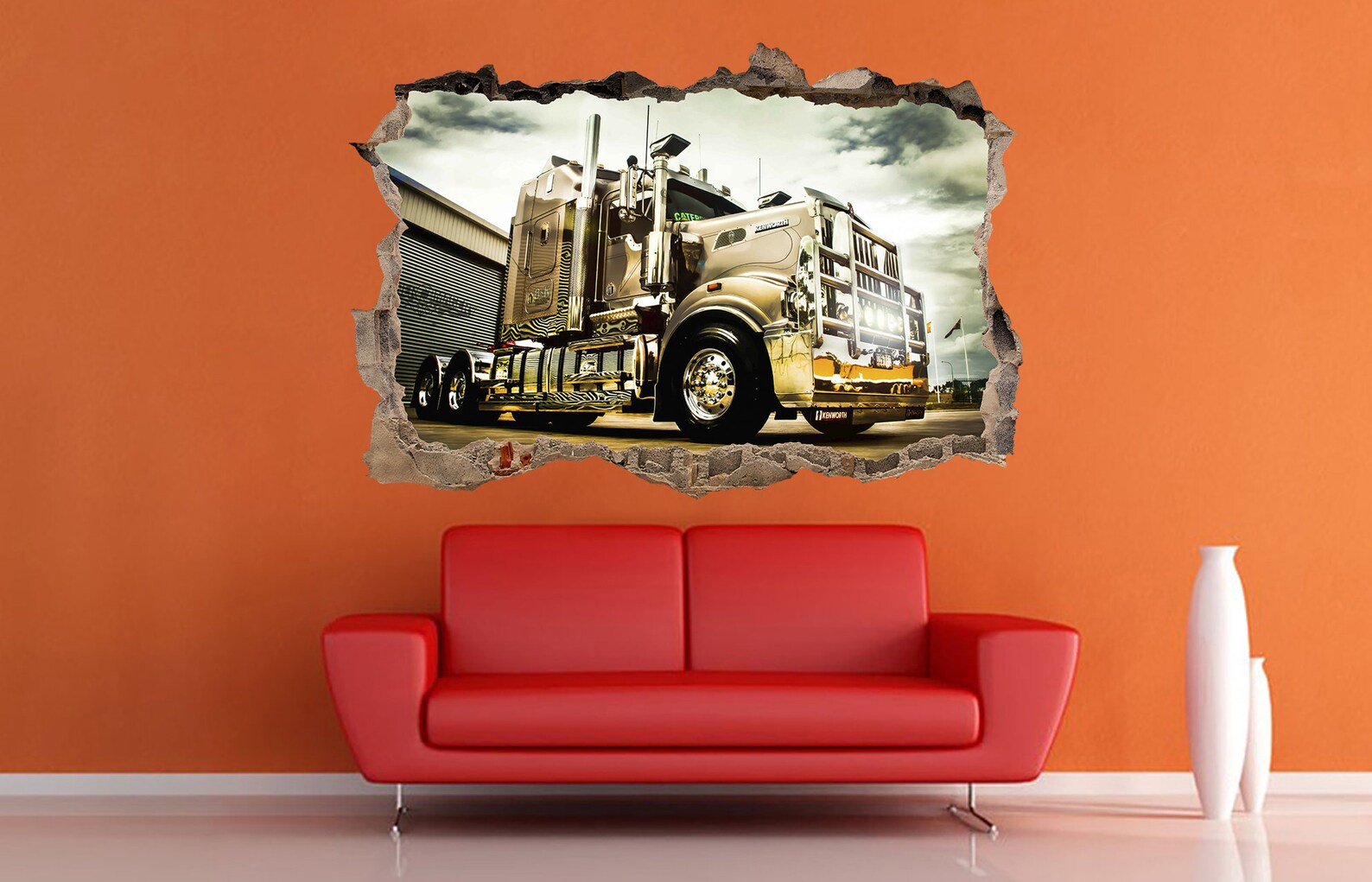 Semi Truck Wall Decal Truck Wall Sticker Boy Room Wall Decor Etsy