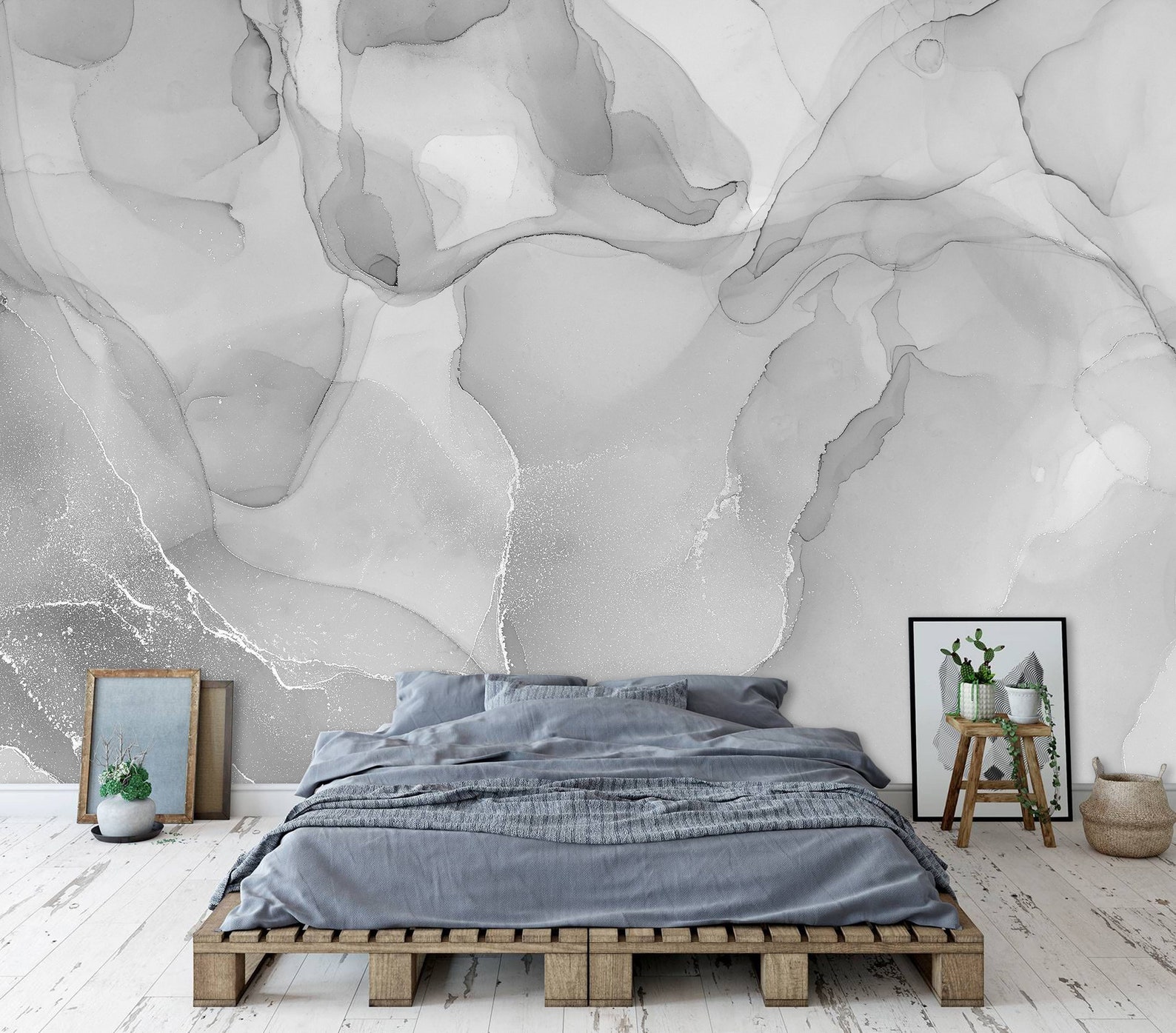 Blue Marble Abstract Peel and stick Wallpaper Wall Mural Etsy