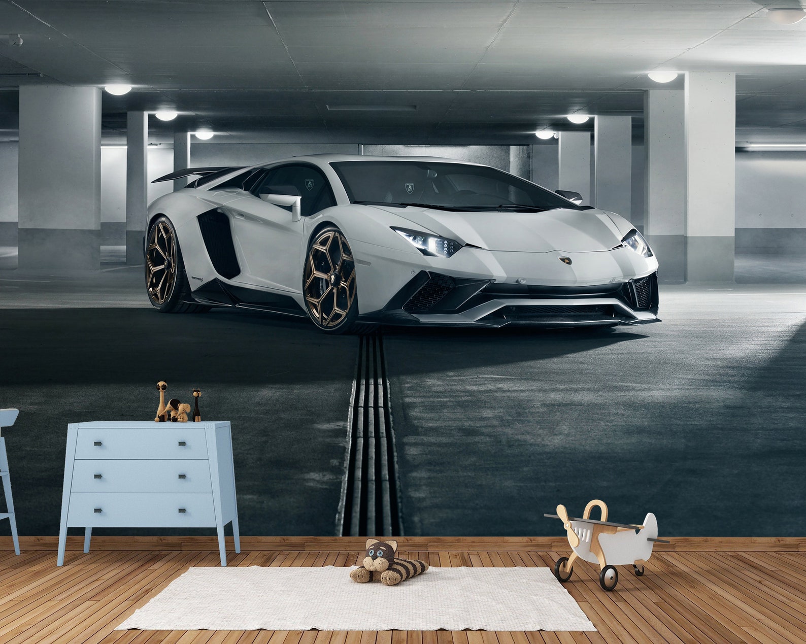 Lamborghini Mural Peel and Stick Vinyl Wallpaper Wall Mural - Etsy