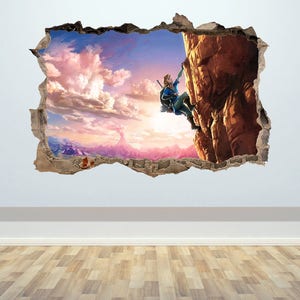 Zelda Wall Sticker Legend of Zelda Wall Decal Large 3d Sticker Video Game Wall Decor Link Zelda Wall Art Gaming Wall Decor Gamers Gift