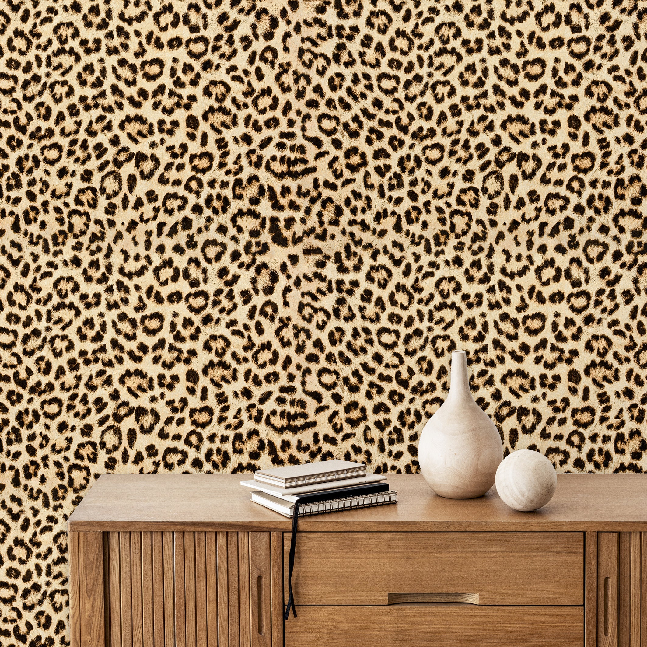 Leopard Print Peel and Stick Wallpaper Sample - 19′′x19′′